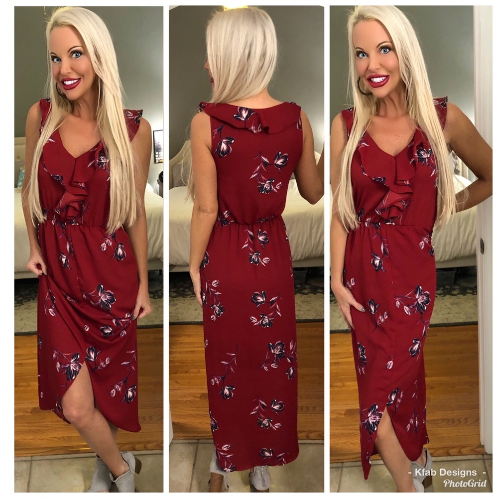❤️LAST 1! Ruffle Smocked Waist Floral Dress! - Picture 2 of 4